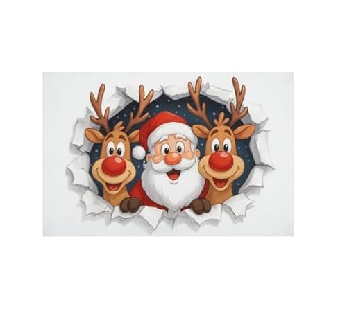 Carastora Santa Claus and Reindeer Holiday Doormat, Anti-Fatigue mat, Durable, Non-Slip Design, Suitable for Indoor and Outdoor use, Home Decoration, Housewarming Gift, Size: 20 x 31 inches - Image 1