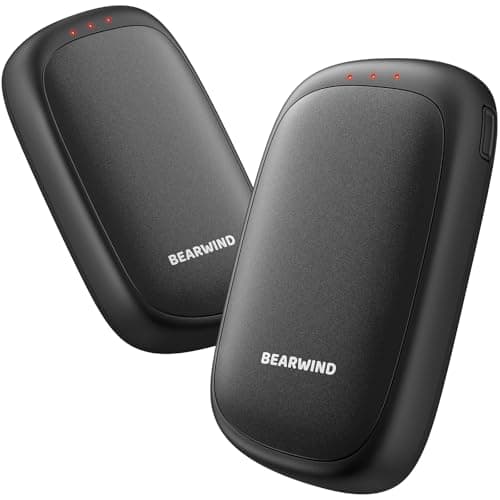 Bearwind Electric Hand Warmers Rechargeable - 2 Pack Magnetic Pocket Heater Handwarmers with AI Chips, Portable Hunting Gear, Reusable Winter Essentials, Gift Ideas for Men, Women, Outdoor (Black) - Image 1
