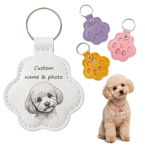 Ships Next Day, Made in USA -Personalised Pet Memorial Keyring,Custom Photo Keychain with Pet’s Name & Date, Keepsake Gift to Hold Fur & Memories - Image 1