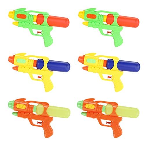 Fun-Here Water Guns 9 Inch 6 Packs for Kids Adults Multicolor Squirt Gun in Party Pool Bath Favors Indoor Outdoor Funy Summer Toy (Pack of 6) (9 Inch) - Image 1