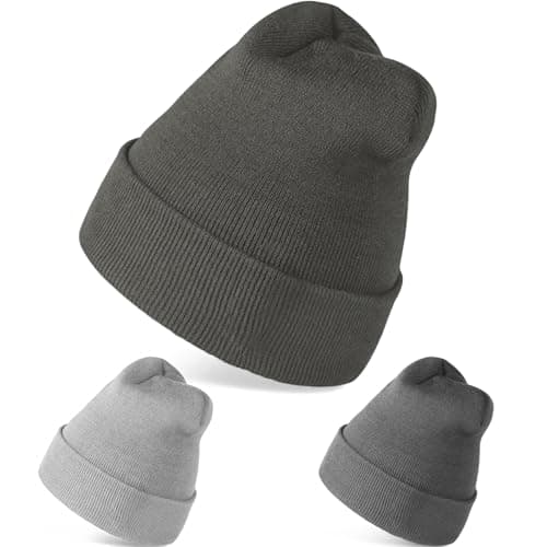 DEBAIY 3Pack Beanies Hats Knitted Caps for Men & Women & Teen (Dark Gray/Medium Gray/Sample Gray) - Image 1