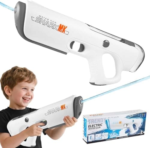 Electric Water Guns for Kids & Adults, Automatic Water Blaster Squirt Gun with Water Absorption 32ft Range Large Capacity, Summer Toys for Outdoor Water Game at Pool Beach Park Backyard (Gray) - Image 1