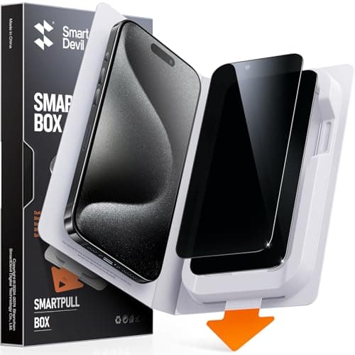 SMARTDEVIL 2 Pack for iPhone 15 Pro Privacy Screen Protector, Military Grade Shatterproof, 9H Hardness, Anti-Spy Tempered Glass, Fast & Easy Instlltion, Case Friendly - Image 1
