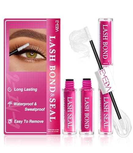 EMEDA Clear Lash Bond and Seal, Lash Cluster Glue for Eyelash Clusters, 72H Waterproof Cluster Glue, No White Residue Bond and Seal for DIY Individual & Clusters Lashes Extensions (6ml+6ml) - Image 1
