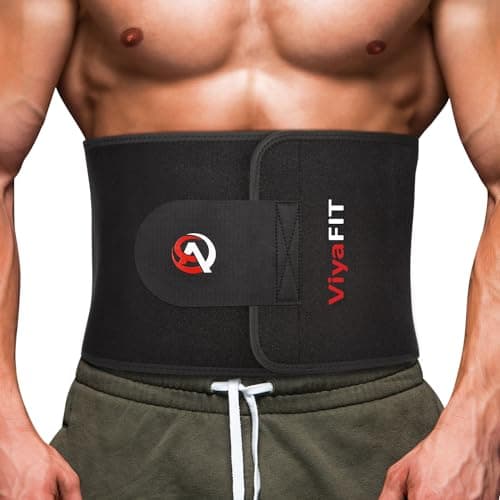 Viyafit Waist Trimmer Belt, Premium Waist Trainer for Women & Men Weight Loss Red - Image 1