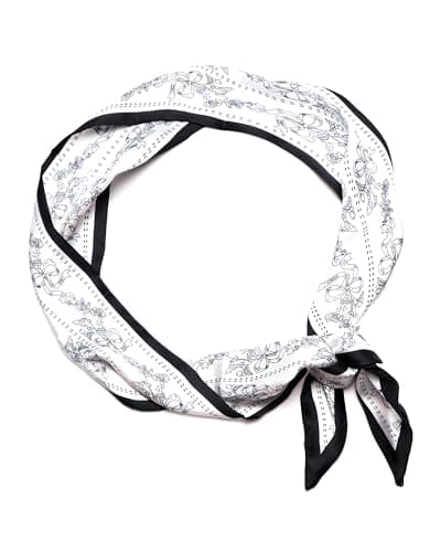 rgwtgkyh Satin Silk Scarf Belt for Women Black and White Flower Soft Decorative Waist Sash for Jeans Elegant Formal Prom Dress Waistband Western Boho Accessory