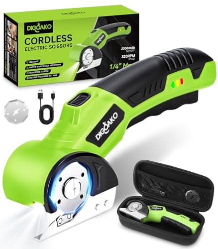 Cardboard Cutter - Rechargeable Cordless Electric Scissors, 4V Duty Electric Box Cutter for Cardboard, Safety Lock & LED Light, Powerful Cutting for Carton Carpet Plastic Fabric Leather - Image 1