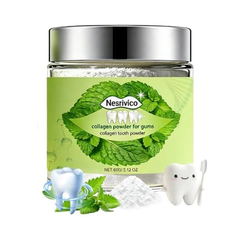 Collagen Tooth Powder for Gum with Hydroxyapatite Care & Enamel Support - Remineralizing Tooth Powder for Gum 2.12OZ Natural Oral Powder for Sensitivity, Travel-Friendly (Mint) - Image 1