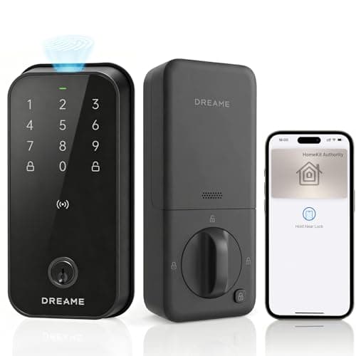 DREAME Smart Door Lock Turbo lite, Smart Locks for Front Door homekit, Apple Home Key Support, 12-Months Battery Life, AI Fingerprint, Smart Deadbolt Lock with App Control, IP54 Waterproof, Auto Lock - Image 1