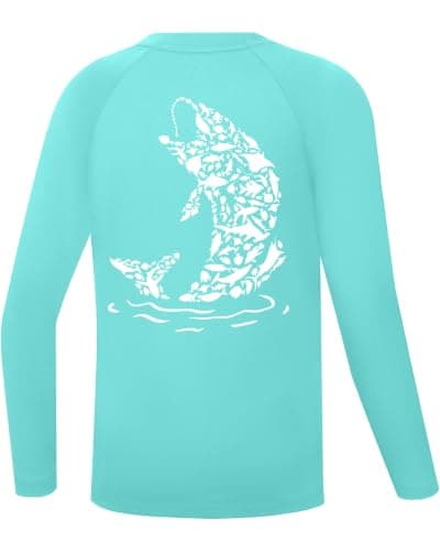 Twekfish Boys Fishing Shirt Long Sleeve, UPF 50+ Kids UV Protection Rash Guard, Youth Quick Dry Swim Shirts for Beach Surf - Image 1