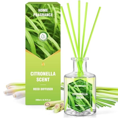 SCENTORINI Citronella Reed Diffuser Set, 6.7 Fl Oz Summer Scented Diffusers for Home, Citronella Oil Reed Diffusers, Suitable for Bedroom, Bathroom, Patio, Camping, Courtyard, Pool, Outdoor Use - Image 1