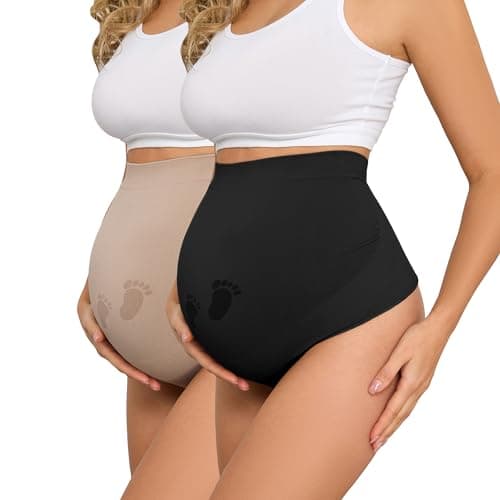 Y25D Maternity Thongs for Women,Seamless Maternity Underwear Over Bump Maternity Panties for Pregnancy Postpartum - Image 1