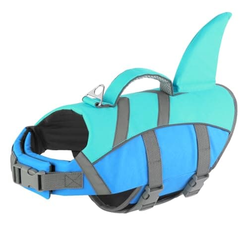 Doglay Dog Life Jacket, Shark Life Vest for Swimming, High Visibility & High Flotation Dog Swimming Vest with Rescue Handle, Adjustable Puppy Lifesaver for Small Medium Large Dogs - Image 1