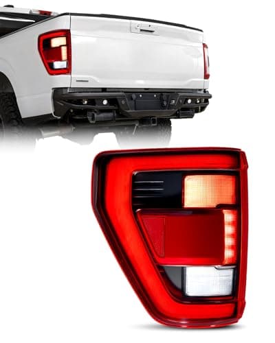 LED Tail Light Assembly Compatible with 2021 2022 2023 Ford F150 Tremor/Raptor/Raptor R W/Blind Spot, Waterproof Rear Brake Signal LED Taillight, OE# ML3Z13405E, Black Housing&Left Driver Side - Image 1
