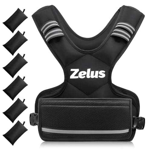ZELUS Weighted Vest for Men and Women | 4-10lb/11-20lb/20-32lb Vest with 6 Ironsand Weights for Home Workouts | Adjustable Body Weight Vest Exercise Set for Cardio and Strength Training (4-10 lb.) - Image 1