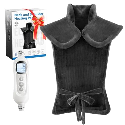 WUGE Mothers Day Gifts for Mom, Heating Pad for Neck Shoulder and Back, Birthday Gift for Women Men, Deeper Pain Relief, Large Weighted Heat Pad, ETL Certified, Gray - Image 1