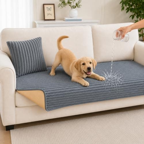 Sparaiz Sofa Covers Washable for Plush Pet Sofa Mat w/Pillow Dark Grey 82" - Image 1