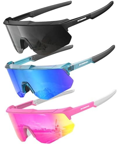 QALLY Polarized Sport Sunglasses Men Women Bike Sunglasses for Men Cycling UV Protection Baseball Running 3 Packs - Image 1