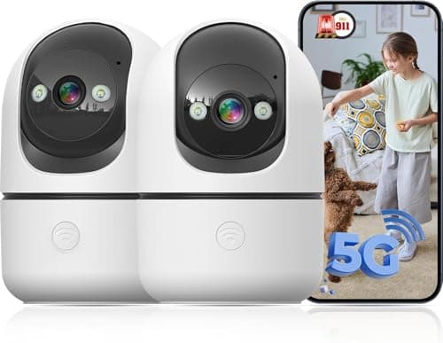 GBIUT Indoor Camera 5G&2.4G WiFi Cameras for Home Security Instant 911 Alert, 360° Pan/Tilt Baby Monitor/Dog/Pet Camera AI Motion Detection Night Vision, Speaker, US Cloud Storage (2-Pack) - Image 1