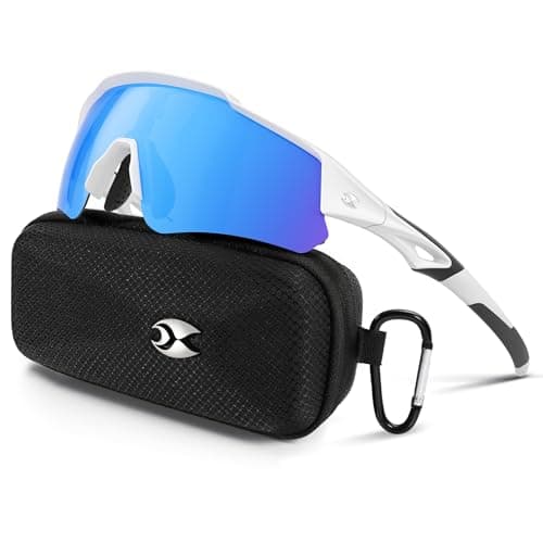 Sports Polarized Sunglasses for Men: Womens Cycling Sun Glasses UV400 Protection Goggles for Baseball Running Dark Blue - Image 1