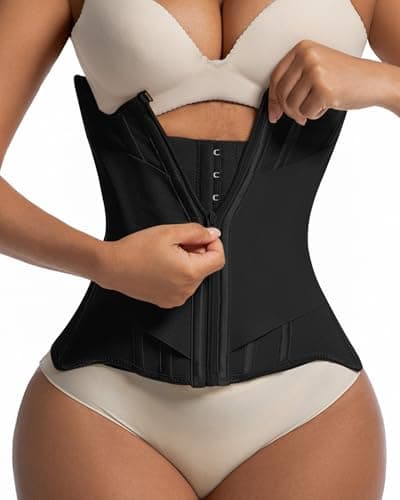 Waist Trainers for Women for Daily Wear, Faja Body Shaper Corset with Tummy Control for Workouts, Postpartum Recovery, and Yoga Sessions — Breathable and Supportive Black - Image 1