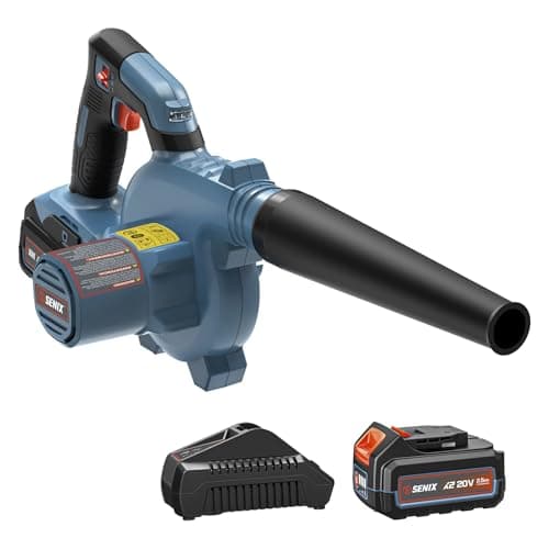 SENIX 20V Cordless Leaf Blower, Electric Blowers with Brushless Motor, 3 Variable Speed Modes, 75 CFM and 180 MPH, 2.5Ah Battery and Charger Included, Lightweight Leaf Blowers for Lawn Care (BLX2-M) - Image 1