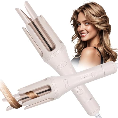 ZZR SEVEN Automatic Curling Iron, 1.25 Inch Hair Curler with 4 Temp. Options, 10S Fast Heating, 2-Way Rotation, 30 Min Auto Shut-Off, Anti-Scald-Tangle for Long Hair, Dual Voltage for Travel (Khaki) - Image 1