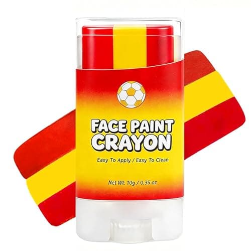 Spain Face Paint, Red Yellow and Red Eye Black, Spain Flag Face and Body Paint for Soccer, Baseball, Softball and Football Fans, World Cup 2026 Accessories