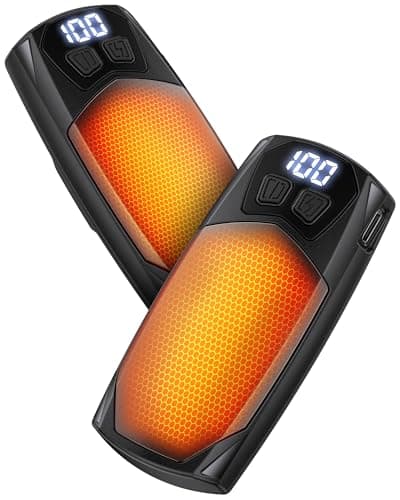 Kesguar Hand Warmers Rechargeable 2 Pack - 6000mAh Electric AI Handwarmers, LED Display & 5-Level Heating, 20Hrs Long Lasting, 2-in-1 Portable Heater, Gifts for Valentine's Day/Golf/Hunting - Image 1