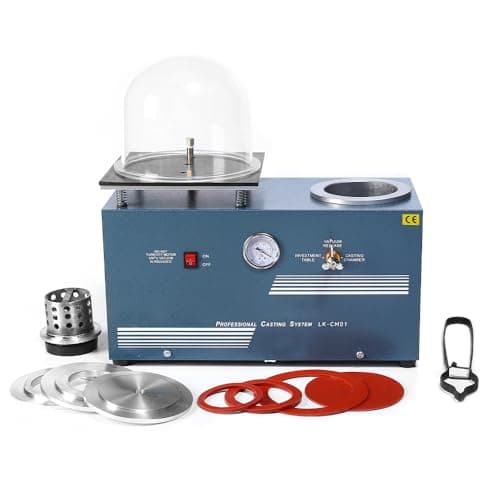 lakimi Vacuum Investing Casting Machine 2L - Vacuum Machine with 3 CFM Pump & Bell Jar for Jewelry Casting Molds Processing CM01 110V,LK-CM01 - Image 1
