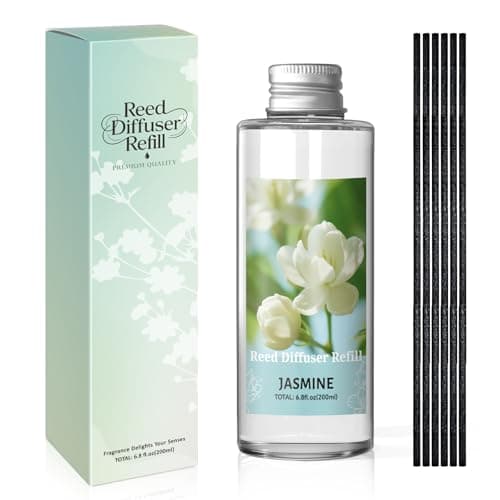 SCENTORINI Reed Diffuser Oil Refill, Jasmine Diffuser Oil 6.76 Fl Oz, Natural Scented Essential Oil Refill Long Lasting Summer Home Fragrance for Room Spa Aromatherapy Bathroom Home Decor - Image 1