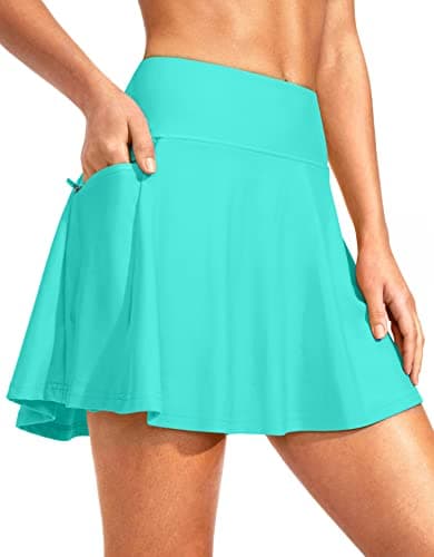 Kayrth Women's High Waisted Swim Skirt with Zipper Pockets Tummy Control Bathing Suit Swimsuit Tankini Bottoms Mint Green - Image 1