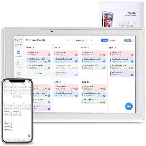 Digital Calendar 10.1 Inch Smart Electronic Planner, IPS Touch Screen, 32GB, Electronic Slideshow, Wall-mounted with Third-Party Calendar Sync, Chore Tracker, Meal Plan & Photo Display, Gifs for Mom - Image 1