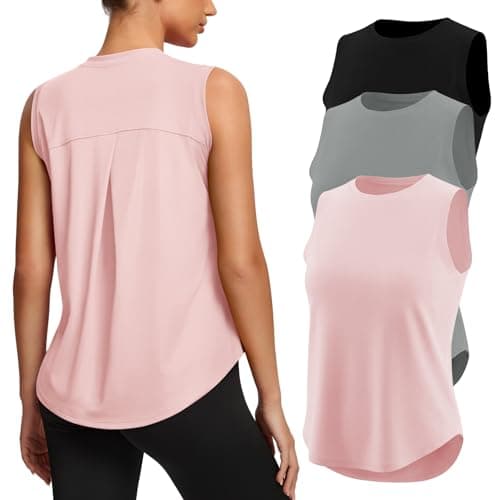 Missclub Work Out Tank Tops for Women Lightweight Breathable Womens Muscle Tank Athletic Active Running Workout Shirts - Image 1