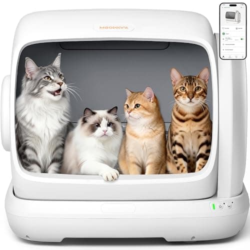 MeoWant Self-Cleaning Cat Litter Box, 106L Extra-Large Space Low Entrance Automatic Cat Litter Box Perfect for Multiple Cats, Safety Sensor, Anti-Pinch, APP Control, Odor Free with Mat & Liner - Image 1