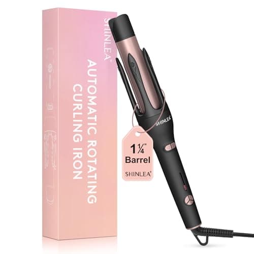 Automatic Hair Curler, Automatic Rotating Curling Iron 1 1/4 Inch for Long Hair, 2 in 1 Hair Straightener and Curler, Ionic Curling Wand with 3 Temperatures, Dual Voltage, Anti-Scald, Auto Shut-Off - Image 1