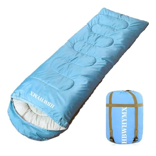 HBWHYMX Sleeping Bag for Adults Cold Weather - XL 4 Season Warm 400GSM Filling, Waterproof Camping Sleeping Bags, Lightweight for Traveling, Hiking, Outdoor, Zip Together for Couples, Blue - Image 1