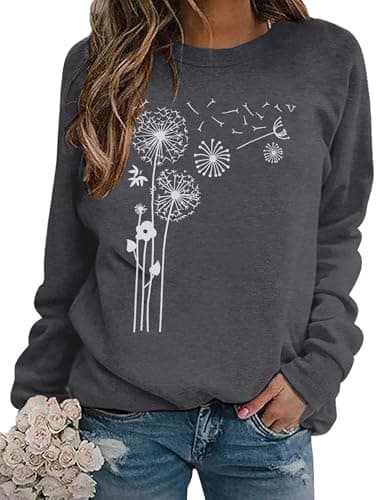 ASTANFY Be Kind Sweatshirt Womens Dandelion Sweatshirts Spread Kindness Faith Sweaters Long Fashion Blessed Pullover Top - Image 1