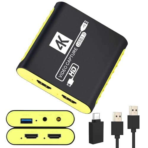SUDTREEV HDMI Capture Card for Nintendo Switch 2, 1080P 60FPS, Yellow - Image 1