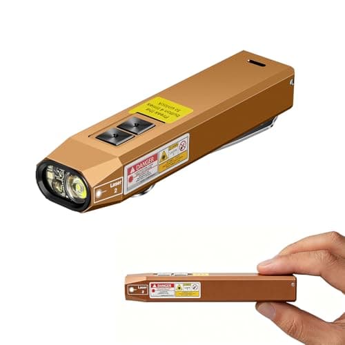 ERITOM Rechargeable EDC Flashlight USB C with White Light, UV and Green Beam 1000 Lumens Portable Flat Flashlight,Programming dimming,for Night Duty, Emergency Repair Brown
