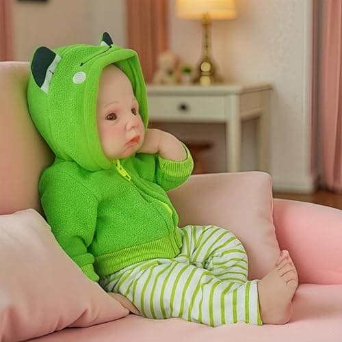 GiggleBabble 16Inch Full Silicone Reborn Baby Doll boy,Eyes Open,4-5lbs Weighted,Soft Silicone Touch - Adult Collectible & Premium Gift,4.8/5 Stars 30+ Vine Tested-Ideal Gift for Birthdays & Holidays - Image 1