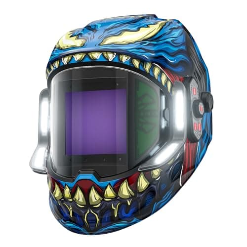 ANDELI Welding Helmet - 180° Panoramic 6 Arc Sensor True Color, Auto Darkening Welding Helmet with Light and Motion Sensing, 2100mAh Rechargeable Battery for TIG/MIG/Cut/Grind MONERDB-LED