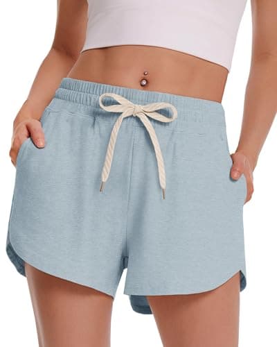 CAMPSNAIL Athletic Shorts for Women - Workout Casual High Waisted Black Sweat Shorts Comfy for Running Gym Lounge Summer - Image 1