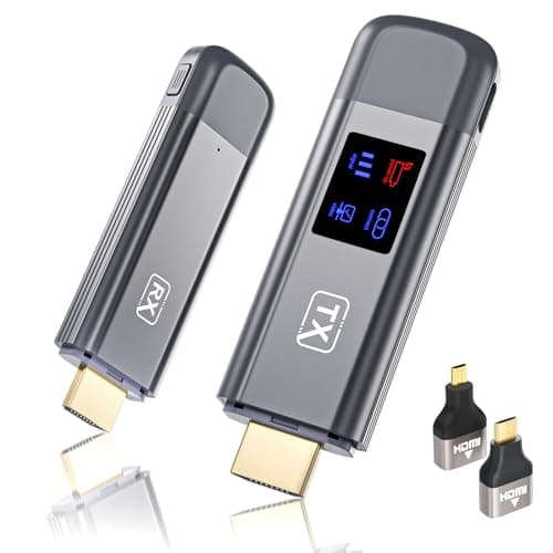 TTQ Wireless HDMI Transmitter and Receiver, Wireless HDMI Extender, 4K Decode 1080P Output, Metal Housing, LED Display, 100FT Range, 2.4G&5G, for PC/Camera/HDTV/Projector/TV Box - Image 1
