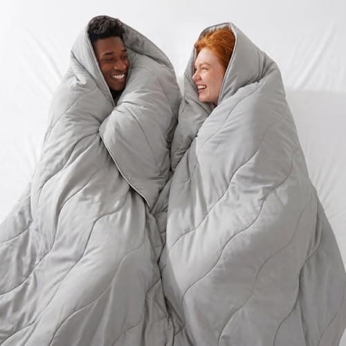 Fuzzysense Cooling Comforter Queen 90"x90" – Instant Cooling Blanket for Hot Sleepers & Night Sweats, Breathable Lightweight All-Season Bedding, Pet-Friendly Oeko-TEX & GRS Certified, Gray - Image 1