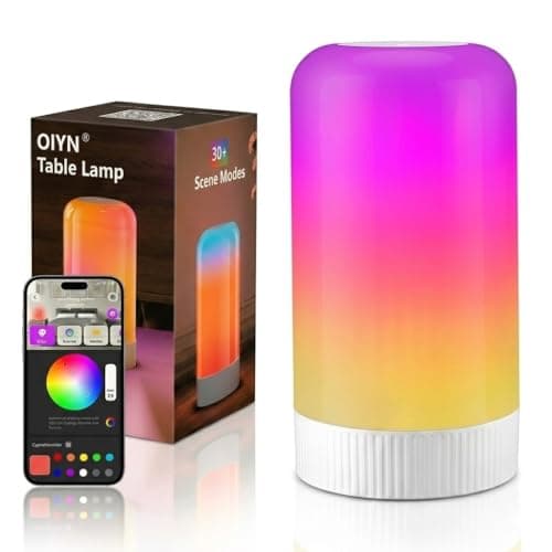 OIYN RGBICWW Smart Table Lamp, Touch Bedside Lamp with App Control, 33 Scene Modes & 16M Colors, Music Sync Dimmable LED Color Changing Nightstand Lamp for Bedroom, Living Room, Gaming - Image 1