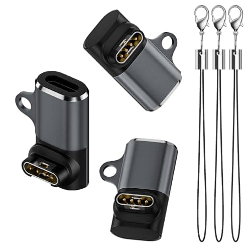 USB C Adapter Compatible with Garmin Watch 3Pack,Type C Cable Adapter Charging Cable Cord for Garmin Fenix 8 7 7S 6, Vivoactive 6 5 4S, Forerunner 55/165/970/570/945/265(Gray)