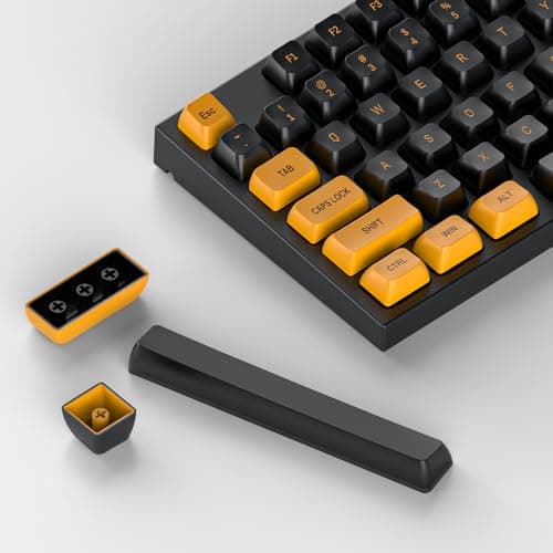 CSA Profile Keycaps Double Shot PBT, Thocky Sound Orange Black 150 Keys Set for MX Switches Aula F99/F75 Mechanical Keyboard, with 6.25U/7U Spacebar - Image 1