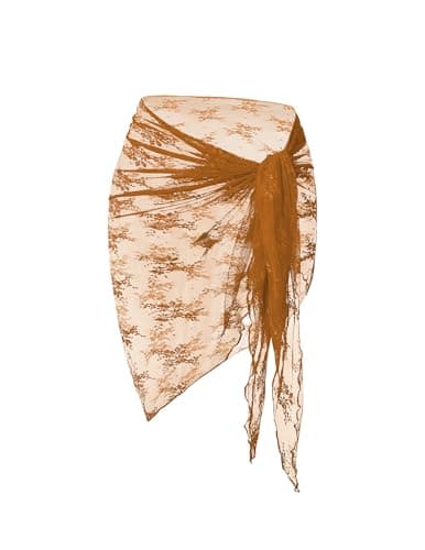 ZAFUL Women's Long Sarongs Beach Bikini Wrap Skirt High Waist Swimwear Cover Ups Bottom Coffee One Size - Image 1