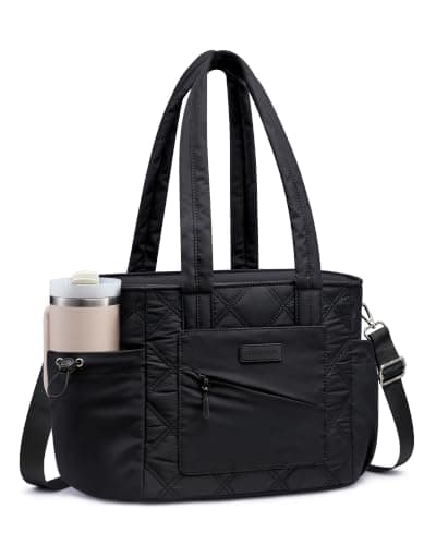 LOVEVOOK Lunch Box for Women, Quilted Insulated Lunch Bag Tote with 40oz Water Bottle Holder, Large Leakproof Cooler Bag for Women with Shoulder Strap, Work Office Nurse Teacher Picnic Travel - Image 1